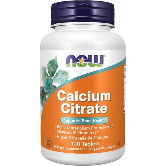 NOW Supplements, Calcium Citrate with Vitamin D, Magnesium, Zinc, Copper, and Manganese, 100 Tablets