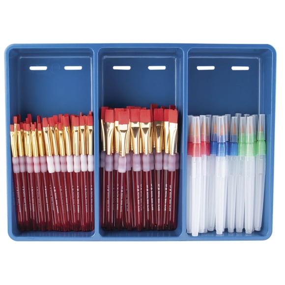 Royal Brush Grand Choix de Brosses pour Enfants Pack Plat de Classe, Assorti, Ensemble de 72 Brosses et 12 Tabliers - 406839