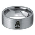 thumbnail image 2 of Tungsten Bear Outdoor Wilderness Heart Emoji Hand Band Ring 8mm Men Women Comfort Fit Gray Flat Cut Brushed Polished, 2 of 4