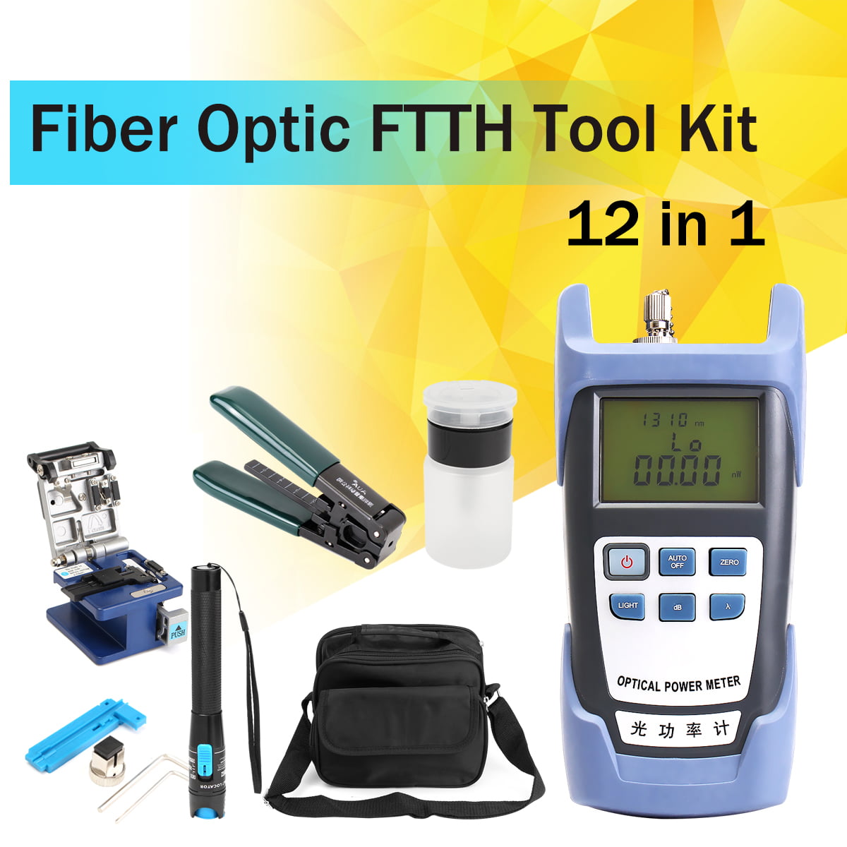 Fiber Optic FTTH Tool Kit FC-6S Cleaver Optical Power Meter Electrical Gerät 