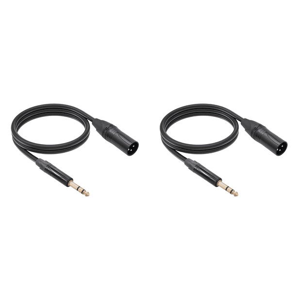 2X Cable de Audio Jack de 6,35 mm una XLR Cable de Interfaz Balanceado Macho de 6,35 mm (1/4 Pulg.) una XLR Macho de 3 Pines para Micrófono, 1,8 Metros