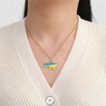 thumbnail image 5 of Drip Oil Ukraine Flag Necklace Women Stainless Steel Vintage Ukrainian Map Pendant Jewelry Gifts, 5 of 5