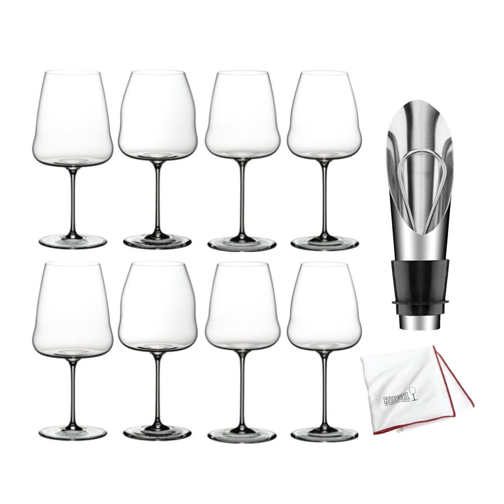 Riedel Winewings Tasting Wine Glass Set (8Pack) with Wine Pourer and