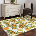 thumbnail image 3 of 2.7'x5' Area Rugs, Orange Lemons Indoor Outdoor Area Rug for Living Room Bedroom, Summer Botanical Farmhouse Vintage Art Washable Bathroom Rugs Kitchen Floor Carpet Mats Home Decor Aesthetic, 3 of 8