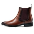 thumbnail image 3 of CMR CHAMARIPA Men's Elevator Shoes Height Increasing Dress Shoes Brown Chelsea Boots 7CM / 2.76Inches, 3 of 6