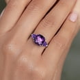 thumbnail image 4 of Gem Stone King 10K White Gold Purple Amethyst Engagement Ring for Women | 3.80 Cttw | Cushion Checkerboard 10MM | Gemstone February Birthstone | Size 5, 4 of 6