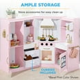 thumbnail image 4 of Best Choice Products Pretend Play Corner Kitchen, Interactive Wooden Kids Set w/ Lights & Sounds - Sage, 4 of 10