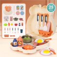 thumbnail image 4 of Langgg 25Pcs Kids Kitchen Toy Set Kitchen Simulation Toys Kitchen Game Accessories Children Shoulder Bag Storage Cookware Toys with Pots Cups Cookers Plate for Boys and Girls, 4 of 8