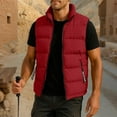 thumbnail image 2 of LNWUY (M-5XL) Mens Plus Size Puffer Vest Winter Jacket Warm Puffy Vests Men Outdoor Sleeveless Lightweight Water-Resistant Vest Red XL, 2 of 7