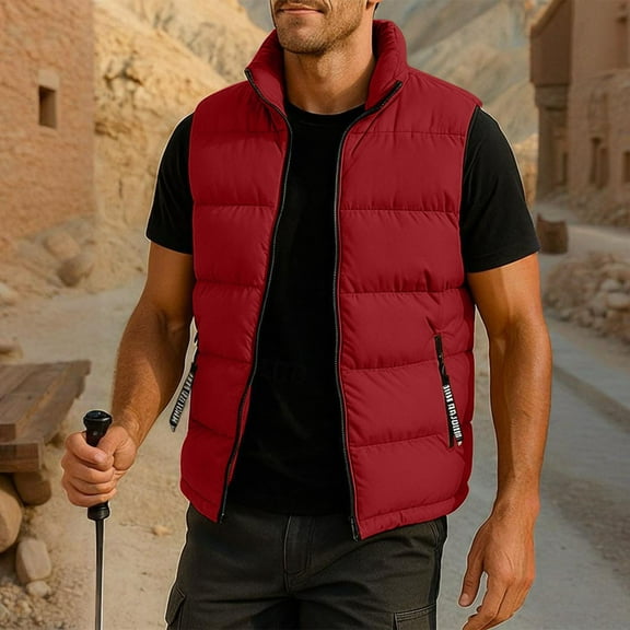 DAFPZW Men's Winter Down Puffer Vest Padded Warm Sleeveless Waistcoat Jacket Coats with Zipper Pockets