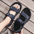 thumbnail image 2 of Men's Water Sandals Waterproof Arch Support Hiking Sandals Comfort PU Faux Leather Sandals Adjustable Athletic Outdoor Sandals for Summer Beach Trail Walking Size 36-45 Blue, 2 of 9