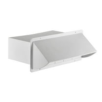 Lambro 1170W White Plastic Wall Cap Damper, 3-1/4" x 10"