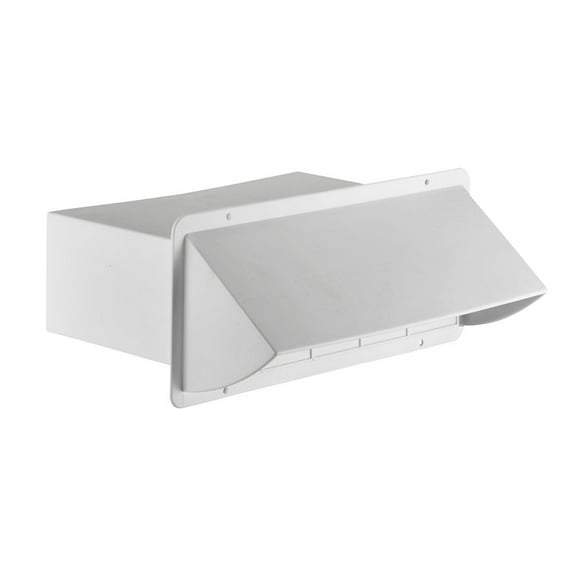Lambro 1170W White Plastic Wall Cap Damper, 3-1/4" x 10"