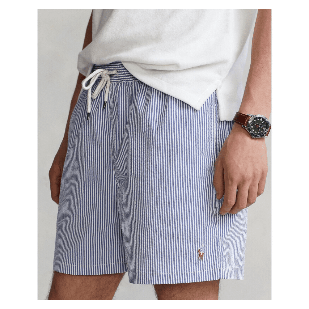 ralph lauren blue swim shorts