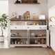 thumbnail image 5 of Bufetera Credenza Blanca de 1.3M con Cajones y Barra de Café, Gabinete Grande Apto para Cocina y Comedor, Almacenamiento Ampliado, 5 of 8