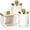 Group B - Gold, variant on 10oz Qtip Holder Dispenser L Size Bathroom Container with Gold Lid for Bathroom Organizer Accessories Decor Storage-Qtips Cotton Ball Holder