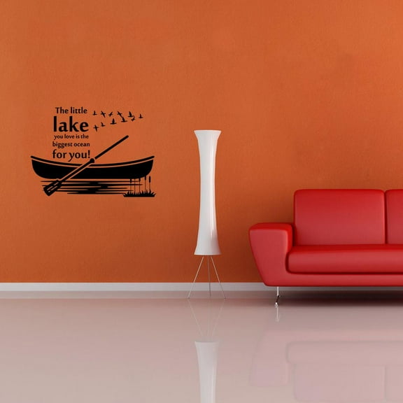 The Biggest Ocean For You Quote Lake House Cabin Fishing Scenery Vacation Quotes Wall Decal Sticker Vinyl Art Mural for Girls / Boys Home Room Walls Bedroom House Decor Decoration (8x10 inch)