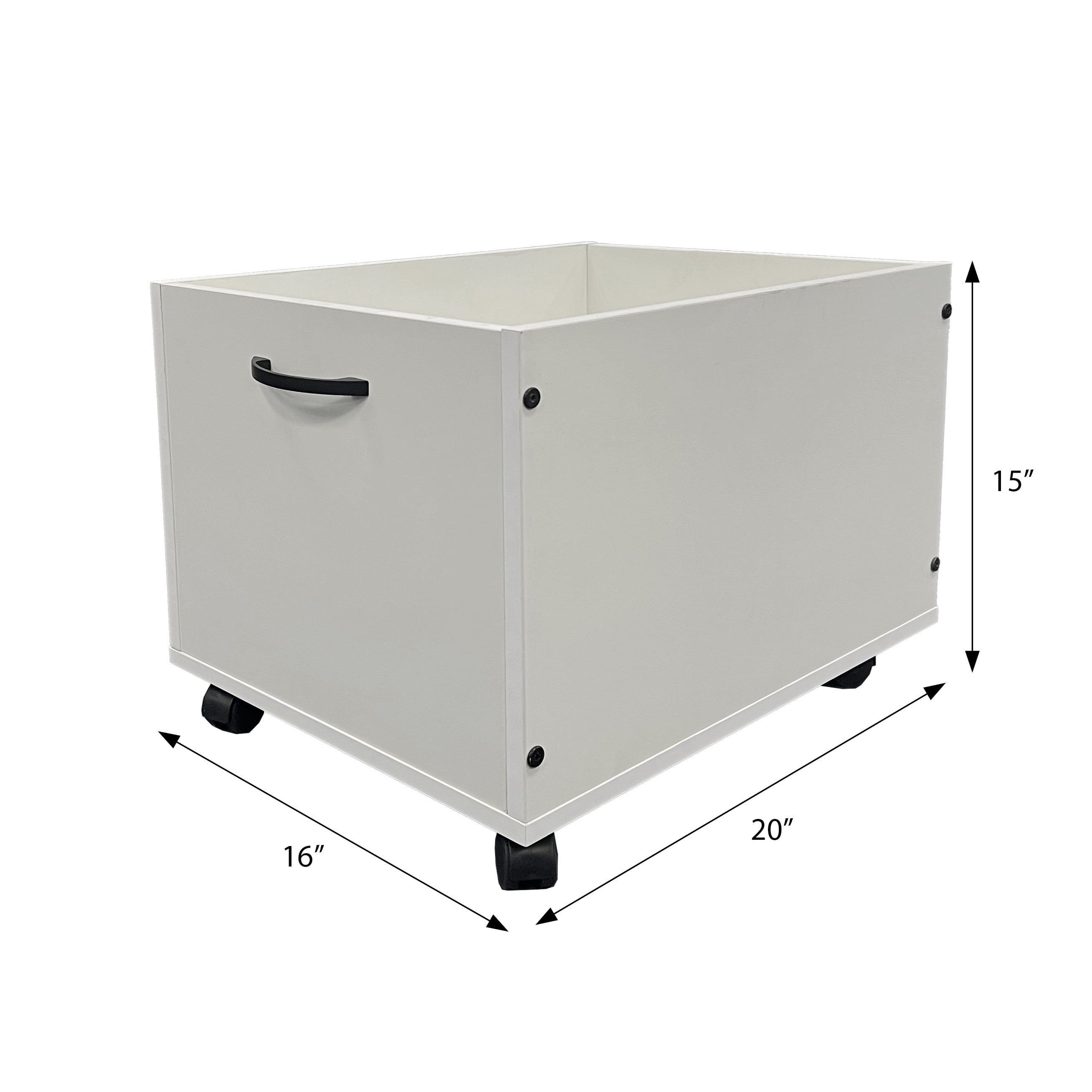White Toy Box with Wheels (Set Of 2),White Solid Wood+Mdf Furniture Youth Kids Baby Furniture