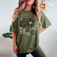 thumbnail image 4 of T Shirts for Women Women's Fashion Summer Round Neck Drop Sleeves Short Sleeve Flower Printing, 4 of 6