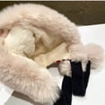 thumbnail image 7 of jobturf Beanies Women Cute Pom Poms Faux Furs Fuzzy Knit Beanie Comfy Windproof Snow Ski Skull Cap Trendy Thermal Winter Hats for Cold Weather, 7 of 7
