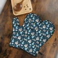 thumbnail image 5 of Cute Oven Mitts,Dark Blue Princess Castle Pattern Oven Mitt 2-Pack Set,Kitchen Gloves for Oven,Heat Resistant Oven Mitts 7.7"x12", 5 of 7