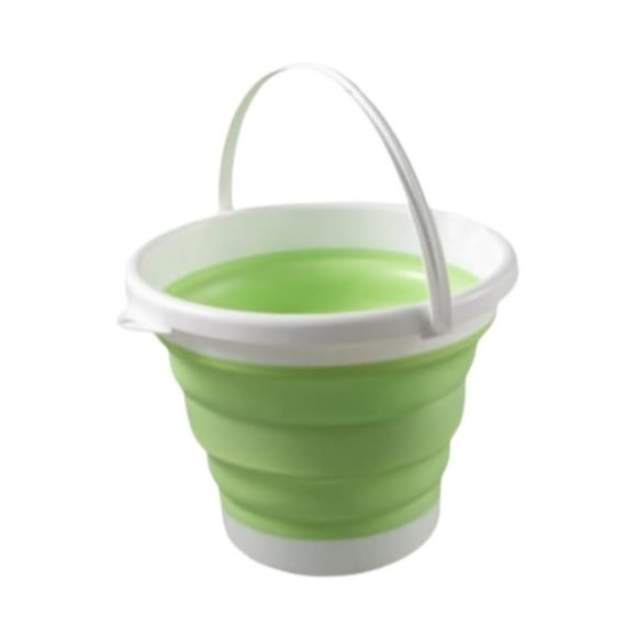 Cubo de limpieza plegable, cubo ligero, cubo ahorrador de 3 l, cubo para ropa, cubo para fregona para pesca, exterior, interior, playa Verde
