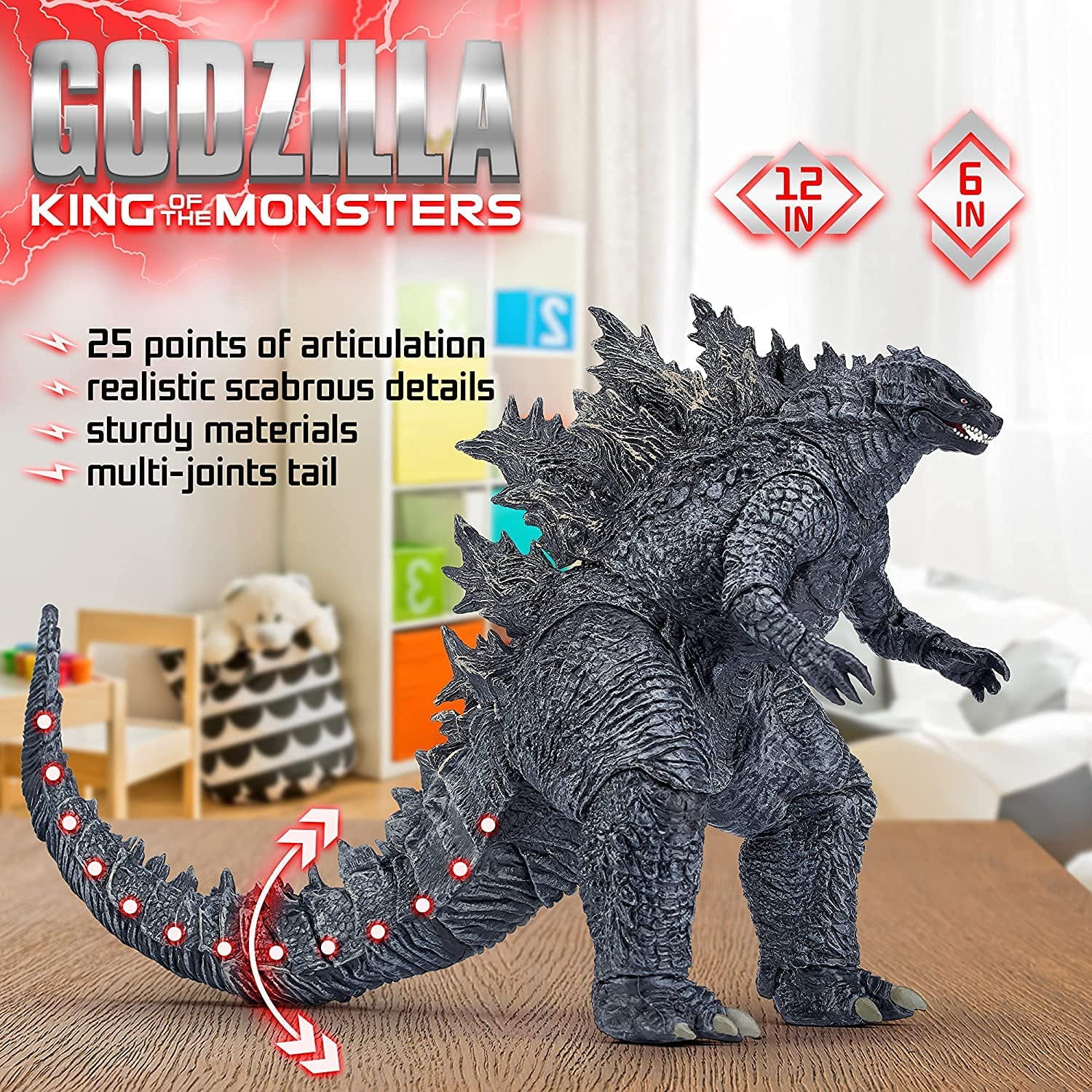 Biinggo King Of The Monsters Toy Godzilla Action Figure Godzilla Dinosaur Toys Godzilla Movie Monster Series. Gray