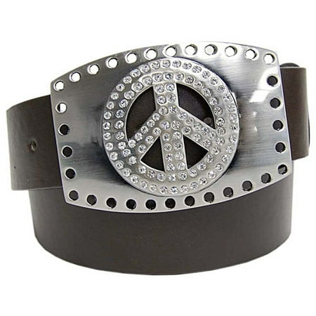 Daxx Rhinestone Peace Changeable Buckle Belt