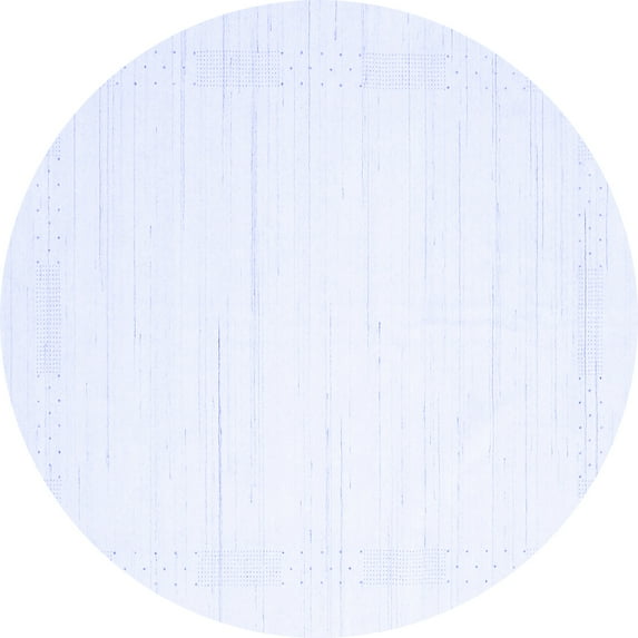 Ahgly Company Indoor Round Solid Blue Modern Area Rugs, 3' Round