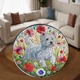 thumbnail image 3 of Round Area Rug, West Highland White Terrier Non-Slip Floor Mat, Soft Washable Carpet for Living Room Bedroom Decor 24 Inch, 3 of 6
