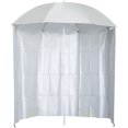 thumbnail image 1 of Parasol de Pêche avec Côtés Brolly Shlter Blanc Cassé, 1 of 5