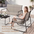 thumbnail image 2 of Gotland 4 Pieces Outdoor Furniture Set All Weather Textile Fabric Patio Conversation Set w/Coffee Table, Loveseat, 2 Single Chairs for Patio, Yard, Garden, Lawn(Brown), 2 of 7