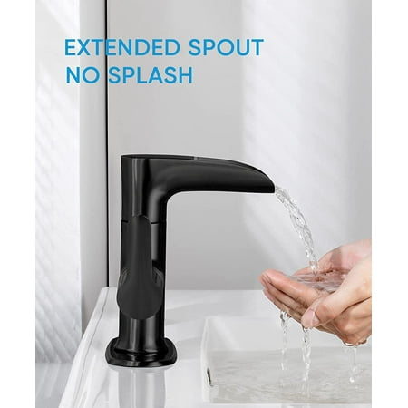 Waterfall Faucet Single Handle Led Channel For Bathroom Sink Modern Vessel Vanity Faucets Spout Basin 100 Lead Free With Drain Assembly 1or 3 Hole Matte Black Canada - Led Single Hole Touchless Electronic Bathroom Sink Waterfall Faucet Waterfall Faucet Single Handle Led Channel For Bathroom Sink Modern Vessel Vanity Faucets Spout Basin 100 Lead Free With Drain Assembly 1or 3 Hole Matte Black Canada - Led Single Hole Touchless Electronic Bathroom Sink Waterfall Faucet