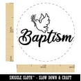 thumbnail image 2 of Baptism Dove Christening Self-Inking Rubber Stamp Ink Stamper - Brown Ink - Medium 1 Inch, 2 of 7