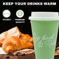 thumbnail image 4 of 3pcs Reusable Cup with Lid 17oz Sip Back & Relax Design Plastic Coffee Drinking Cups for Hot To-Go Cup Tea Hot Beverages for Home Office Travel Picnic Camping or  Everyday Use  (1pk) with Oggetto, 4 of 7