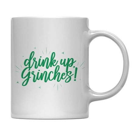 Andaz Press 11oz. Funny Christmas Coffee Mug Gag Gift, Drink Up Grinches, (The Best Gag Gifts For Christmas)