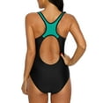 thumbnail image 3 of Beautyin Women One Piece Sports Swimsuit Color Block Athletic Racerback Swimwear, 3 of 7