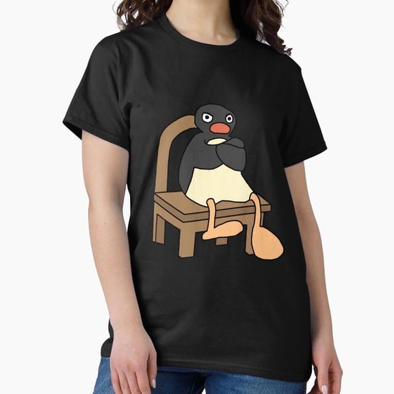 Angry Pingu Funny Retro Cartoon Graphic Aesthetic Vintage Animation Unisex T-Shirt Y3954, Up to Size 5XL