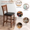 thumbnail image 6 of Gymax 2-PCS Counter Height Bar Chair Set w/ Backrest Padded Seat Rubber Wood Frame, 6 of 8