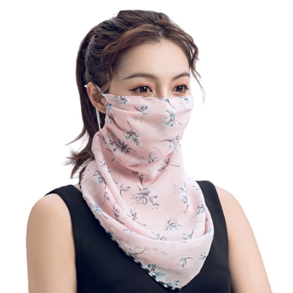 AYYUFE Rose Flower Women Summer Chiffon Thin Veil Scarf Neck Face Cover Shawl