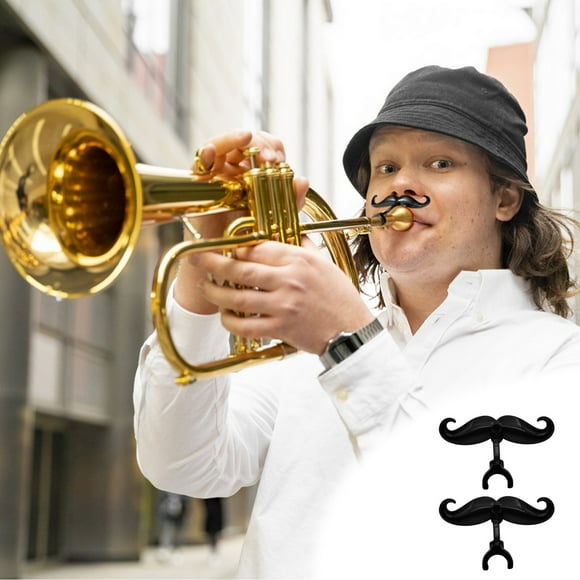 Fiudx Pinza para Bigote de Tuba, Accesorio Divertido para Músicos, Incluye Funda Protectora, Compatible con Boquillas de Caña Grande, Regalo Perfecto para Músicos de Metal, Juego de 2 Bigotes.