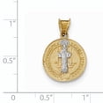 thumbnail image 2 of Beautiful 14k With Rhodium Circle St. Benedict Medal Pendant, 2 of 2