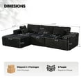 thumbnail image 3 of Techmilly 113” Cloud L-Shaped Sectional Couches,Modular Sofa with Deep Seat, Sponge Compression Sofas,Modern Modular L-Shape Sofa Couch with Chaise for Living Room Bedroom (Black Left Facing Chaise), 3 of 7