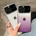 thumbnail image 4 of Compatible with iPhone 13 Pro Max Case Cute Clear Visible Logo Luxury Case for Women Girls, Gradient Slim TPU Shockproof with Lens Protector Cover for iPhone 13 Pro Max 6.7 inch,Purple, 4 of 7