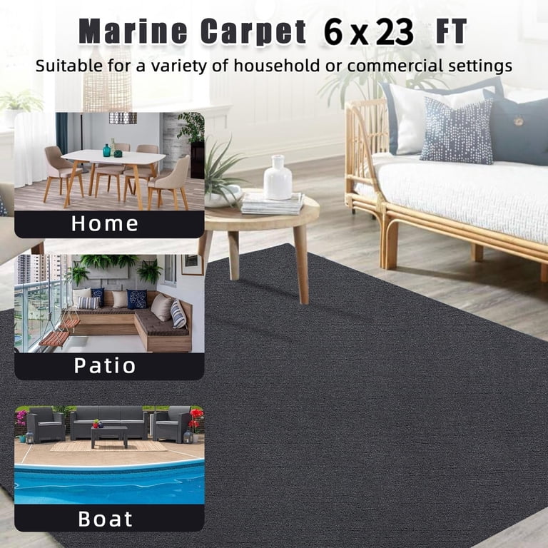 32 Oz Marine Carpet – 6x23 Ft Cutpile, Deep Brown, For Boats & Outdoor Rugs