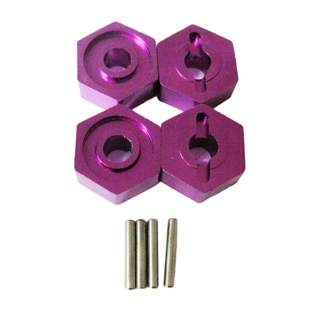 Bewildely 1/16 rueda de montaje hexagonal RC pieza de actualización adaptador fuerte de aleación de aluminio para HSP 94186 RC pieza de coche Kits de construcción modelo Púrpura