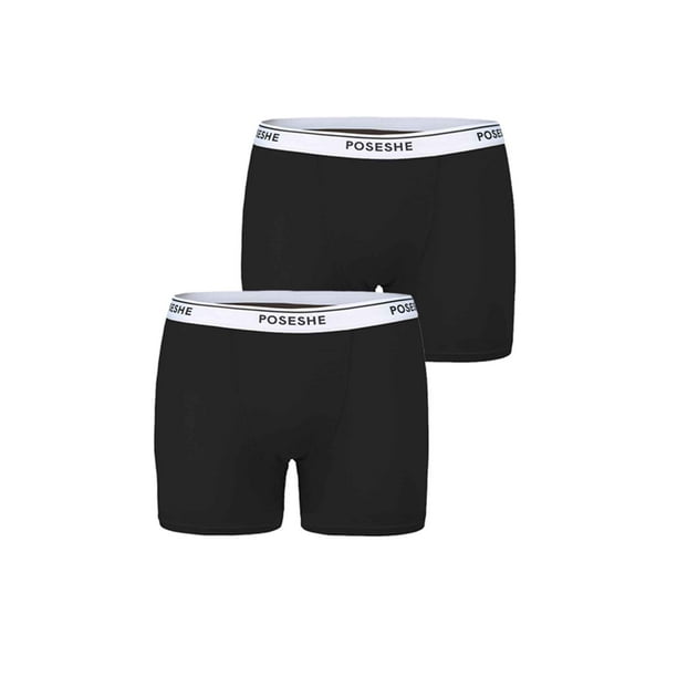 POSESHE Women's Boxer Underwear, Plus Size Boyshorts Panties 6/8" Inseam,2-Pack - Walmart.com