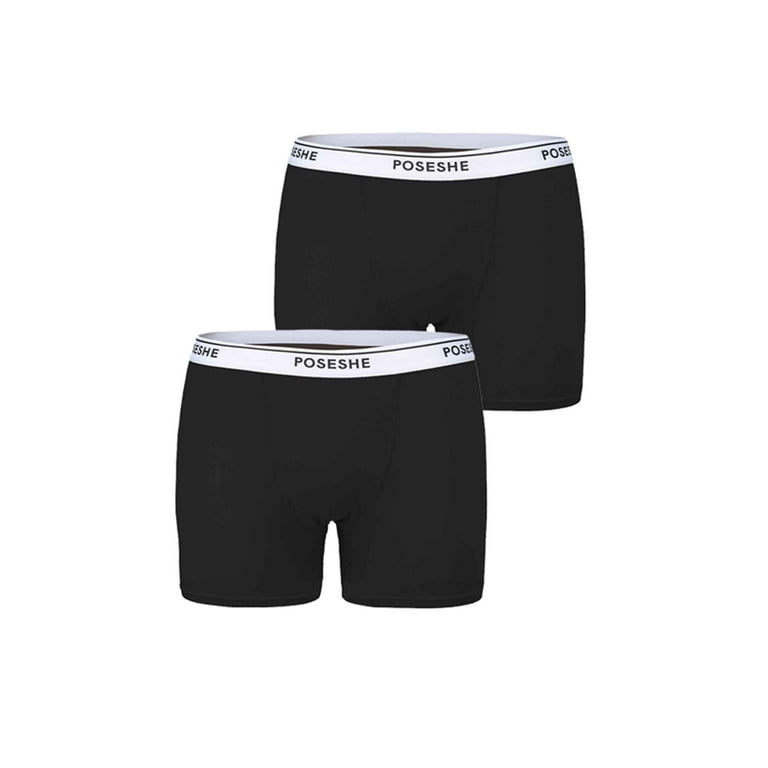 POSESHE Women's Boxer Underwear, Plus Size Boyshorts Panties 6/8 Inseam 