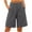 Gray-A22, variant on 10" Inseam Bermuda Knee Length Shorts Women Linen Elastic Waist Trendy Summer Stretch Y2k Long Shorts Mid Rise Pull on Wide Leg Dressy Shorts with Pockets Black L