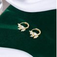 thumbnail image 6 of Solid 925 Sterling Silver CZ Leaf Hoop Earrings Huggie for Women Teens Leaf Cartilage Hoop Earrings Helix Earrings, 6 of 13